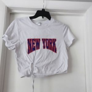Women's Orange Kiss New York Crop Top